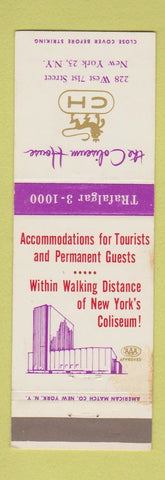 Matchbook Cover - Coliseum House New York City WEAR