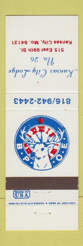 Matchbook Cover - Elks Lodge Kansas City MO