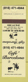 Matchbook Cover - Cafe Barcelona Kansas City MO