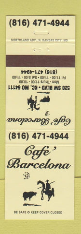 Matchbook Cover - Cafe Barcelona Kansas City MO