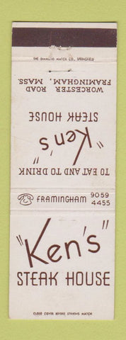 Matchbook Cover - Ken's Steak House Framingham MA