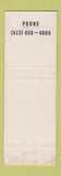 Matchbook Cover - Le Country Restaurant Williamstown MA