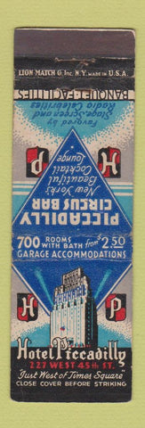 Matchbook Cover - Piccadilly Hotel New York City WEAR