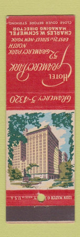 Matchbook Cover - Hotel Gramercy Park New York City