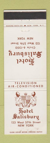 Matchbook Cover - Hotel Salisbury New York City
