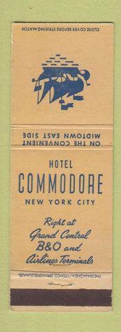 Matchbook Cover - Hotel Commodore New York City