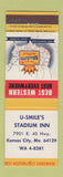 Matchbook Cover - U Smile's Stadium Inn Kansas City MO Best Western WEAR
