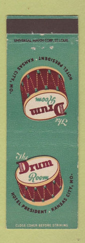 Matchbook Cover - Drum Room Hotel President Kansas City MO