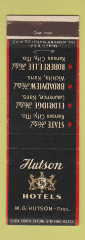 Matchbook Cover - Hutson Hotels Kansas City MO Wichita Lawrence KS