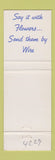 Matchbook Cover - FTD Flowers Arbogast Indianapolis IN girlie