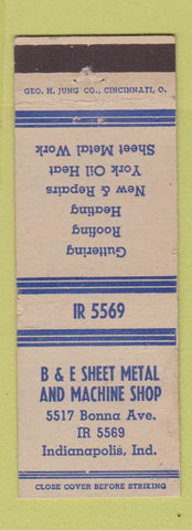 Matchbook Cover - B&E Sheet Metal Machine Shop Indianapolis IN