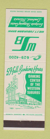 Matchbook Cover - West Suburban Bank Lombard IL