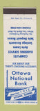 Matchbook Cover - Ottawa National Bank IL