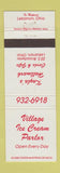 Matchbook Cover - Village Icre Cream Parlor Lebanon OH