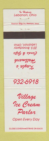Matchbook Cover - Village Icre Cream Parlor Lebanon OH