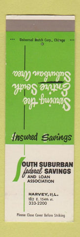 Matchbook Cover - South Suburban Federal Savings Harvey IL SAMPLE WEAR