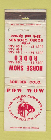 Matchbook Cover - Pow Wow Rodeo Boulder Colorado WORN
