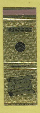 Matchbook Cover - State Bank of Richmond IL