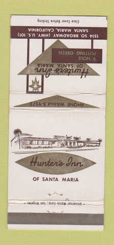 Matchbook Cover - Hunter's Inn Santa Maria CA WEAR 30 Strike
