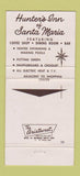 Matchbook Cover - Hunter's Inn Santa Maria CA WEAR 30 Strike