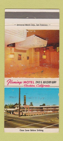 Matchbook Cover - Flamingo Motel Stockton CA WEAR 30 Strike