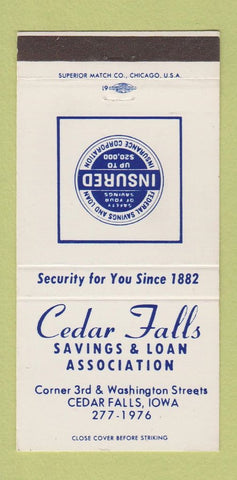 Matchbook Cover - Cedar Falls Savings and Loan IA 30 Strike