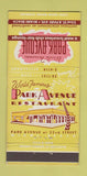 Matchbook Cover - Park Avenue Club Bar Miami Beach FL restaurant 30 Strike