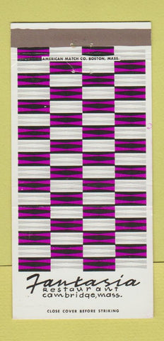Matchbook Cover - Fantasia Restaurant Cambridge MA 30 Strike
