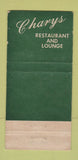 Matchbook Cover - Charys Restaurant Miami Beach FL 30 Strike