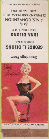 Matchbook Cover - RMS 1974 Cleveland OH pinup WORN
