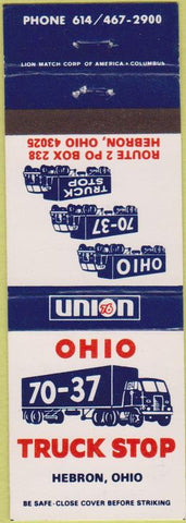 Matchbook Cover - Union Truck Stop Hebron OH