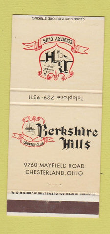 Matchbook Cover - Berkshire Hills Country Club Chesterland OH 30 Strike