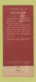 Matchbook Cover - Valhalla Inn Sausalito CA girlie 21 Strike Feature