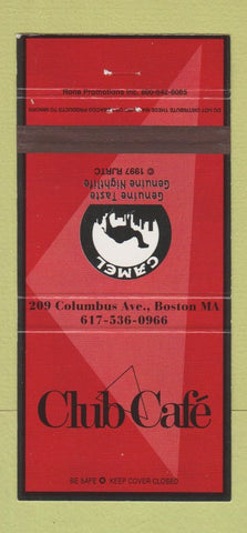 Matchbook Cover - Club Cafe Boston MA Camel Cigarettes 30 Strike