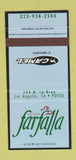 Matchbook Cover - Farfalla Trattoria Los Angeles CA Camel Cigarettes 30 Strike