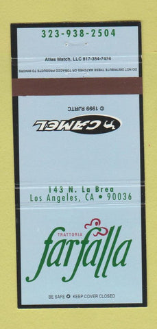 Matchbook Cover - Farfalla Trattoria Los Angeles CA Camel Cigarettes 30 Strike