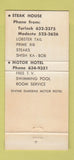 Matchbook Cover - Divine Gardens Motel food bowling Turlock CA 30 Strike