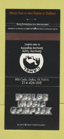 Matchbook Cover - Dallas Music Complet TX Camel Cigarettes 30 Strike