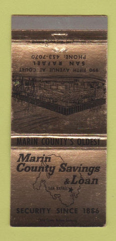 Matchbook Cover - Marin County Savings and Loan CA San Rafael 30 Strike