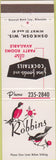 Matchbook Cover - Robbins Restaurant Oshkosh WI