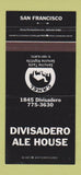Matchbook Cover - Divisadero Ale House San Francisco CA Camel 30 Strike