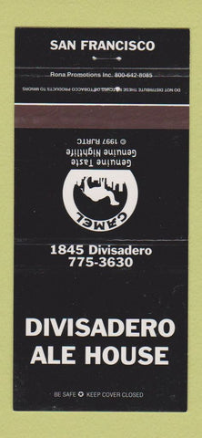Matchbook Cover - Divisadero Ale House San Francisco CA Camel 30 Strike