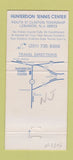 Matchbook Cover - Hunterdon Tennis Center Clinton Township PA 30 Strike