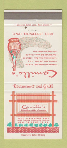 Matchbook Cover - Camillo's Restaurant New Orleans LA 30 Strike