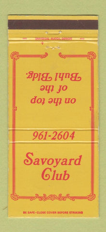 Matchbook Cover - Savoyard Club Detroit MI 30 Strike