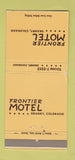 Matchbook Cover - Frontier Motel Granby Colorado WEAR 30 Strike