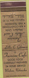 Matchbook Cover - Fairview Cafe Wahoo NE WEAR
