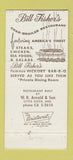 Matchbook Cover - Bill Fisher's Restaurant North Little Rock AR 30 Strike
