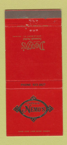 Matchbook Cover - Denny's Hawaii Hotel Waikiki Captain Nemo's 30 Strike