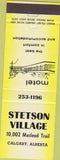 Matchbook Cover - Stetson Village Calgary Alberta